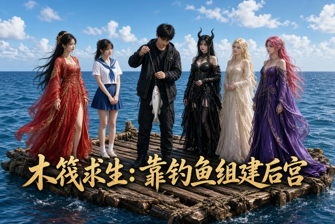 木筏求生 靠钓鱼组建后宫 AI成人短剧 完整版