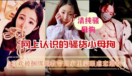 网上认识的骚货母狗喜欢被捆绑调教带到家里猛操 封面