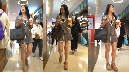 偷拍 刚下班的少女买奶茶！工作服前后CD白内裤！ 封面