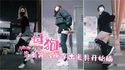 户外露出母狗当着路人面拿出道具开始插B