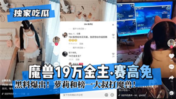 独家吃瓜魔兽19万金主“赛高兔”黑料爆出！萝莉和榜一大叔打魔兽 封面