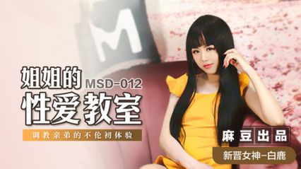 麻豆传媒 MSD012 姐姐的性爱教室 调教亲弟弟的不伦性爱初体验 - 白鹿 封面