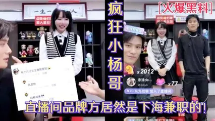 火爆黑料疯狂小杨哥，品牌方居然是下海兼职的 封面