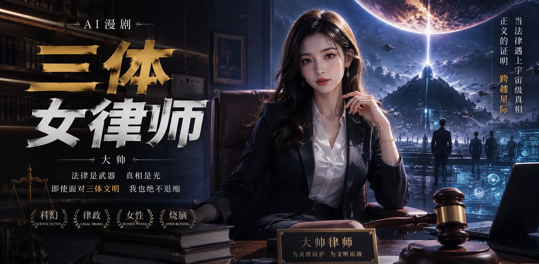 大帅 三体女律师 AI配音国漫剧情 面对女律师的勾引挑逗用制服下的雪白奶子乳交摩擦肉棒榨精