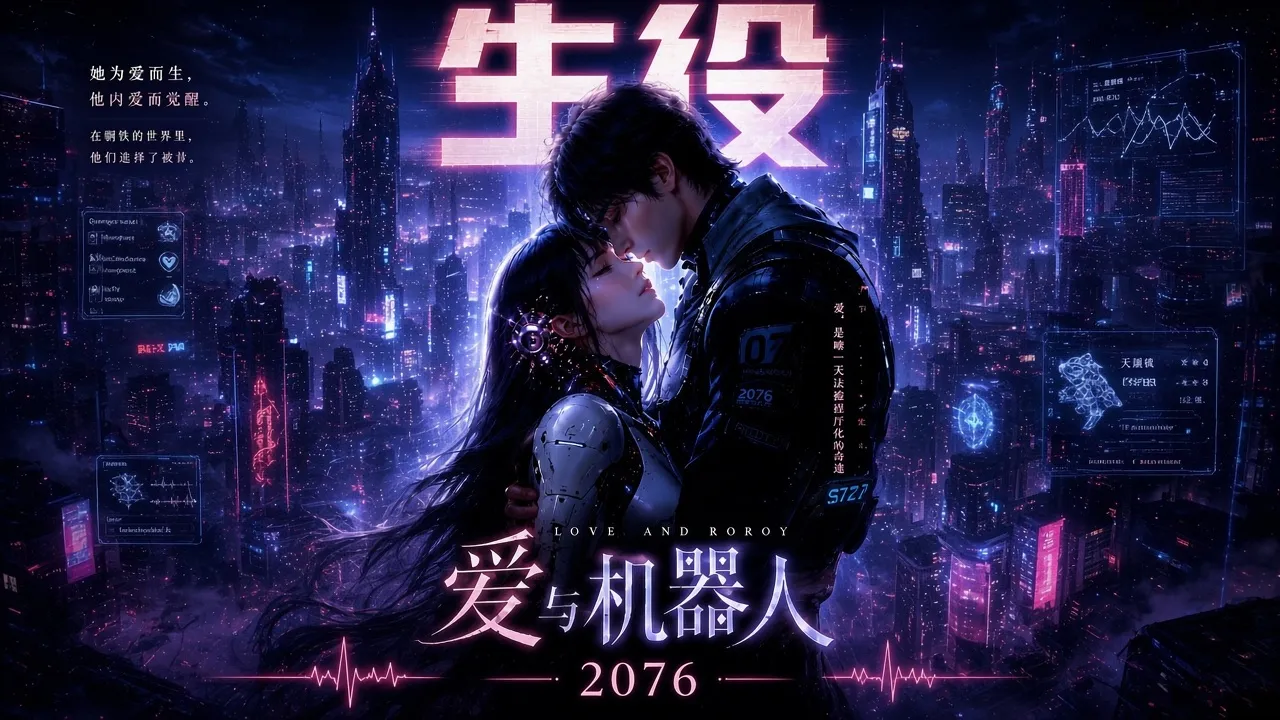 爱与机器人 生役 AI成人短剧 超仿真美女机器人 满足你所有精神上与肉体上的任何事 封面