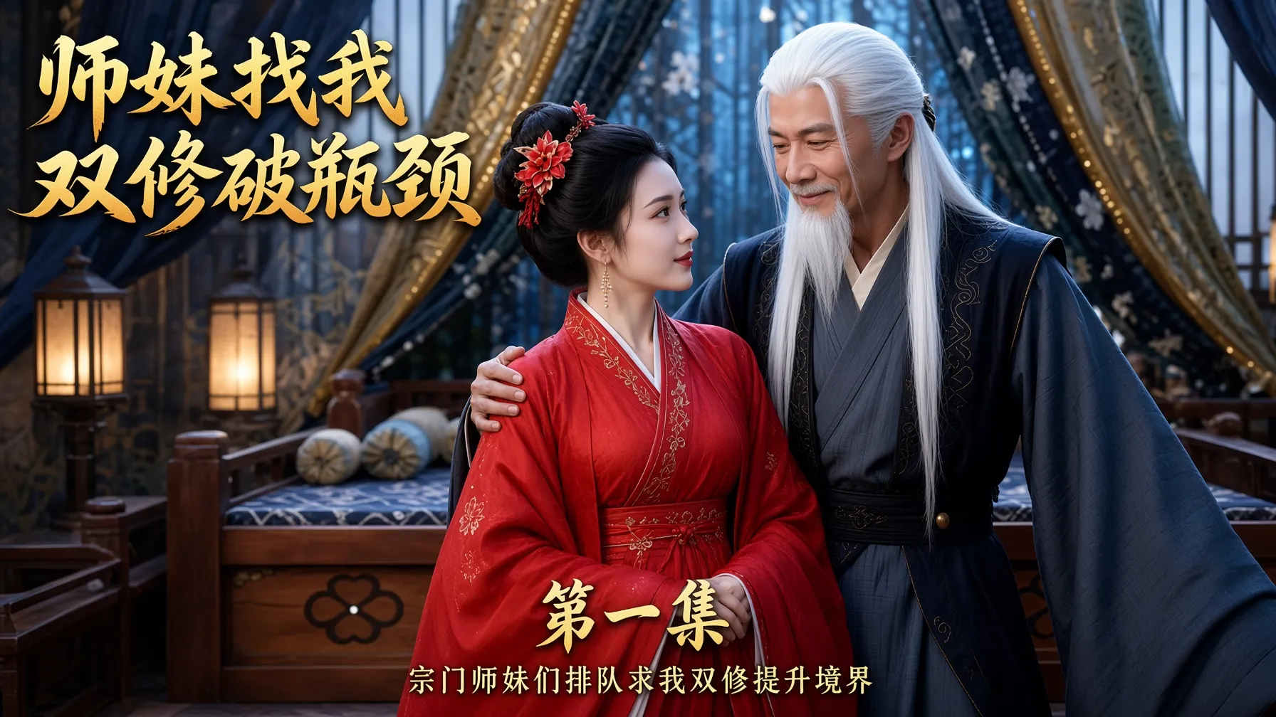师妹找我双修破瓶颈 AI成人短剧 宗门内的师妹们都找我双修 各种体位姿势轮流抽插助力突破修为 封面