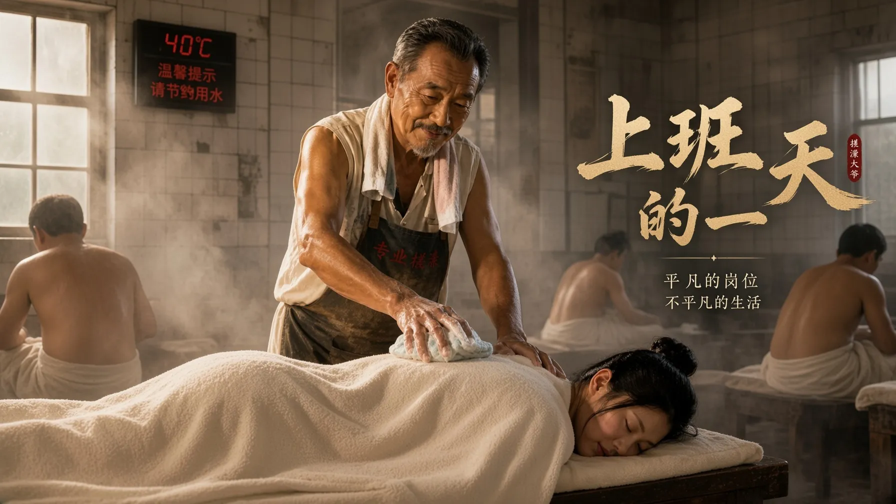 搓澡大爷上班的一天 AI成人短剧 猥琐大爷已搓澡名义抚摸美女全身 抠弄发情后深吻调情 封面