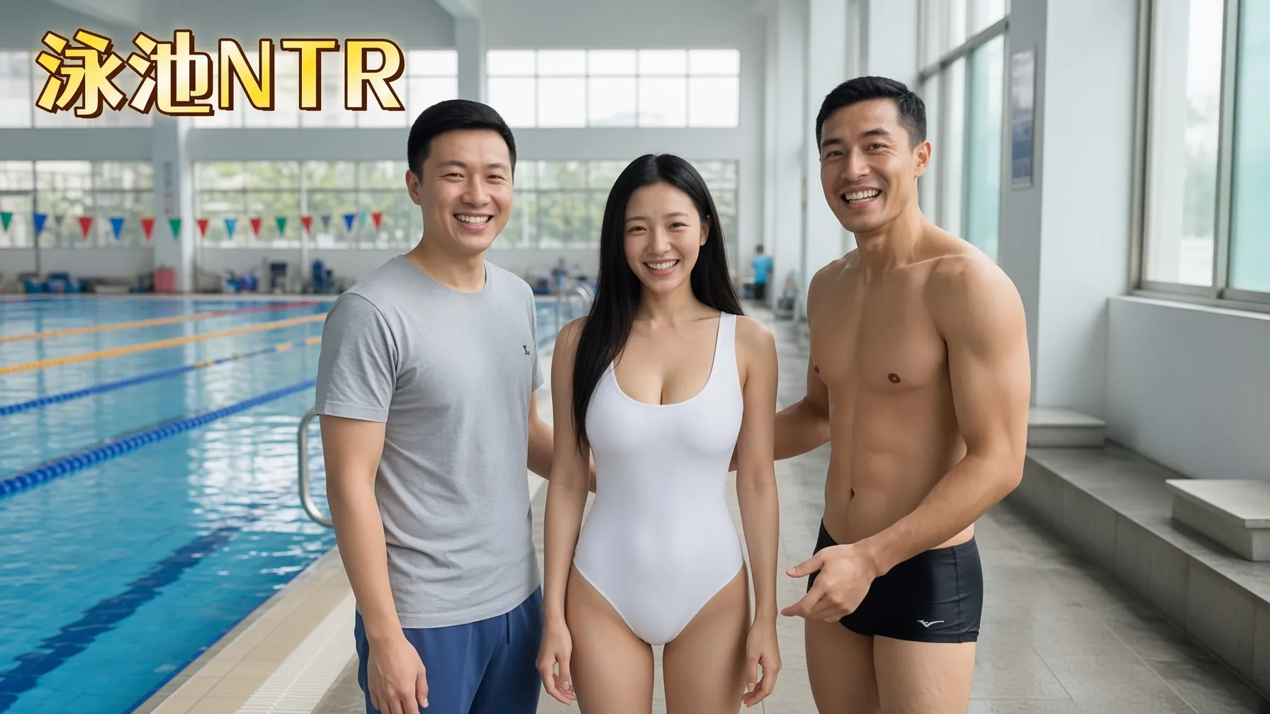 泳池NTR AI成人短剧 骚货人妻泳池幽会猛男教练 水中深喉口交吃鸡 狠狠粗暴性爱狠操 封面